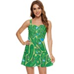Golf Course Par Golf Course Green Ruffle Edge Bra Cup Chiffon Mini Dress