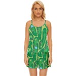Golf Course Par Golf Course Green Satin Pajama Short Set