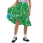 Golf Course Par Golf Course Green Kids  Ruffle Flared Wrap Midi Skirt