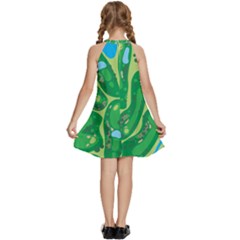 Kids  Halter Collar Waist Tie Chiffon Dress 