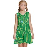 Golf Course Par Golf Course Green Kids  Sleeveless Tiered Mini Dress