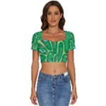 Golf Course Par Golf Course Green Short Sleeve Square Neckline Crop Top 