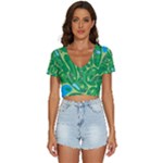Golf Course Par Golf Course Green V-Neck Crop Top