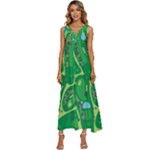 Golf Course Par Golf Course Green V-Neck Sleeveless Loose Fit Overalls