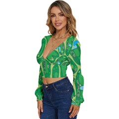Long Sleeve Deep-V Velour Top 