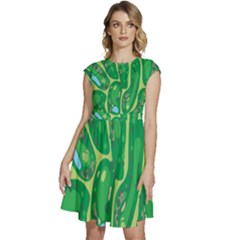 Cap Sleeve High Waist Dress 