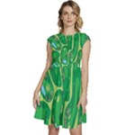 Golf Course Par Golf Course Green Cap Sleeve High Waist Dress