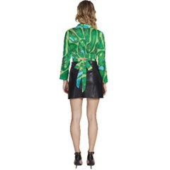 Long Sleeve Tie Back Satin Wrap Top 