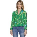 Golf Course Par Golf Course Green Women s Long Sleeve Revers Collar Cropped Jacket