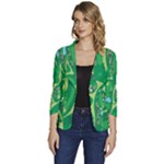 Golf Course Par Golf Course Green Women s One-Button 3/4 Sleeve Short Jacket