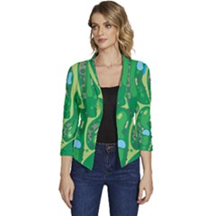 Women s Casual 3/4 Sleeve Spring Jacket 