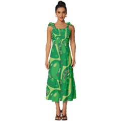 Tie-Strap Tiered Midi Chiffon Dress 