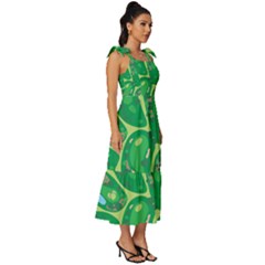Tie-Strap Tiered Midi Chiffon Dress 