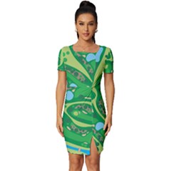 Fitted Knot Split End Bodycon Dress 