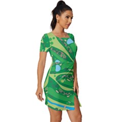 Fitted Knot Split End Bodycon Dress 