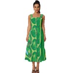 Golf Course Par Golf Course Green Square Neckline Tiered Midi Dress