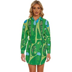 Womens Long Sleeve Shirt Dress 