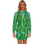 Golf Course Par Golf Course Green Womens Long Sleeve Shirt Dress