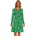 Golf Course Par Golf Course Green Long Sleeve Dress With Pocket