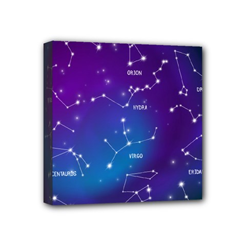 Realistic Night Sky With Constellations Mini Canvas 4  x 4  (Stretched) from ArtsNow.com