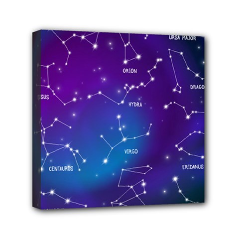 Realistic Night Sky With Constellations Mini Canvas 6  x 6  (Stretched) from ArtsNow.com