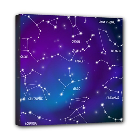 Realistic Night Sky With Constellations Mini Canvas 8  x 8  (Stretched) from ArtsNow.com