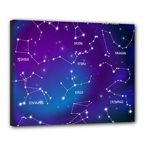 Realistic Night Sky With Constellations Canvas 20  x 16  (Stretched) from ArtsNow.com