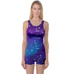 Realistic Night Sky With Constellations One Piece Boyleg Swimsuit