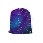 Realistic Night Sky With Constellations Drawstring Pouch (Large)