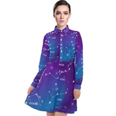 Long Sleeve Chiffon Shirt Dress 
