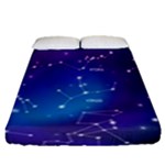 Realistic Night Sky With Constellations Fitted Sheet (Queen Size)