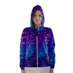 Realistic Night Sky With Constellations Women s Hooded Windbreaker