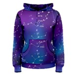 Realistic Night Sky With Constellations Women s Pullover Hoodie
