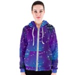 Realistic Night Sky With Constellations Women s Zipper Hoodie