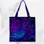 Realistic Night Sky With Constellations Zipper Grocery Tote Bag