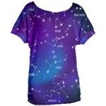 Realistic Night Sky With Constellations Women s Oversized Tee