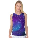 Realistic Night Sky With Constellations Women s Basketball Tank Top
