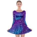 Realistic Night Sky With Constellations Long Sleeve Skater Dress