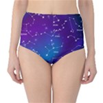 Realistic Night Sky With Constellations Classic High-Waist Bikini Bottoms