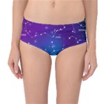 Realistic Night Sky With Constellations Mid-Waist Bikini Bottoms