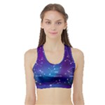 Realistic Night Sky With Constellations Sports Bra with Border