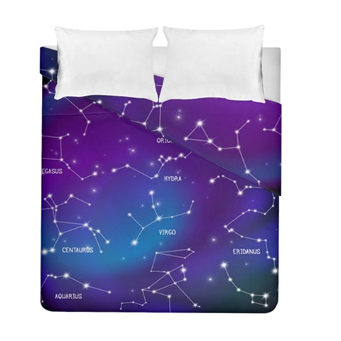 Realistic Night Sky With Constellations Duvet Cover Double Side (Full/ Double Size) from ArtsNow.com