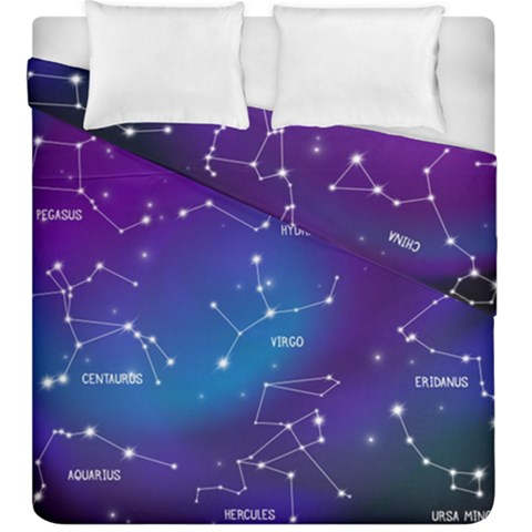 Realistic Night Sky With Constellations Duvet Cover Double Side (King Size) from ArtsNow.com