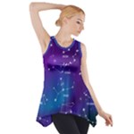 Realistic Night Sky With Constellations Side Drop Tank Tunic