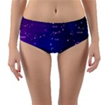 Realistic Night Sky With Constellations Reversible Mid-Waist Bikini Bottoms