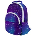 Realistic Night Sky With Constellations Rounded Multi Pocket Backpack
