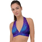 Realistic Night Sky With Constellations Halter Plunge Bikini Top