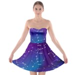 Realistic Night Sky With Constellations Strapless Bra Top Dress