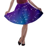 Realistic Night Sky With Constellations A-line Skater Skirt