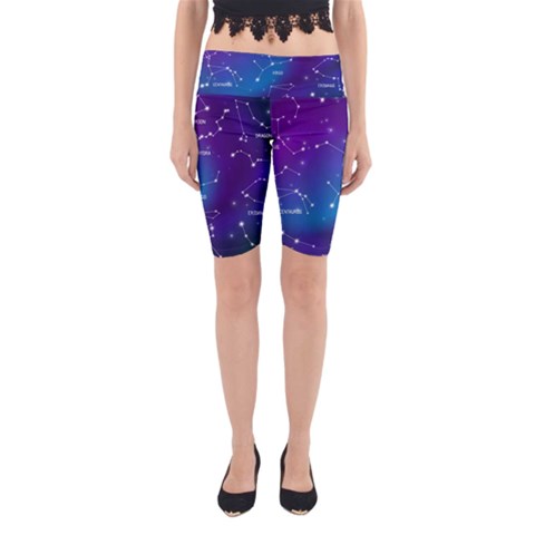 Realistic Night Sky With Constellations Yoga Cropped Leggings from ArtsNow.com